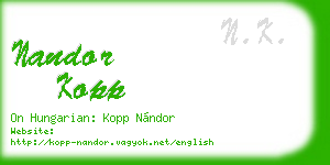 nandor kopp business card